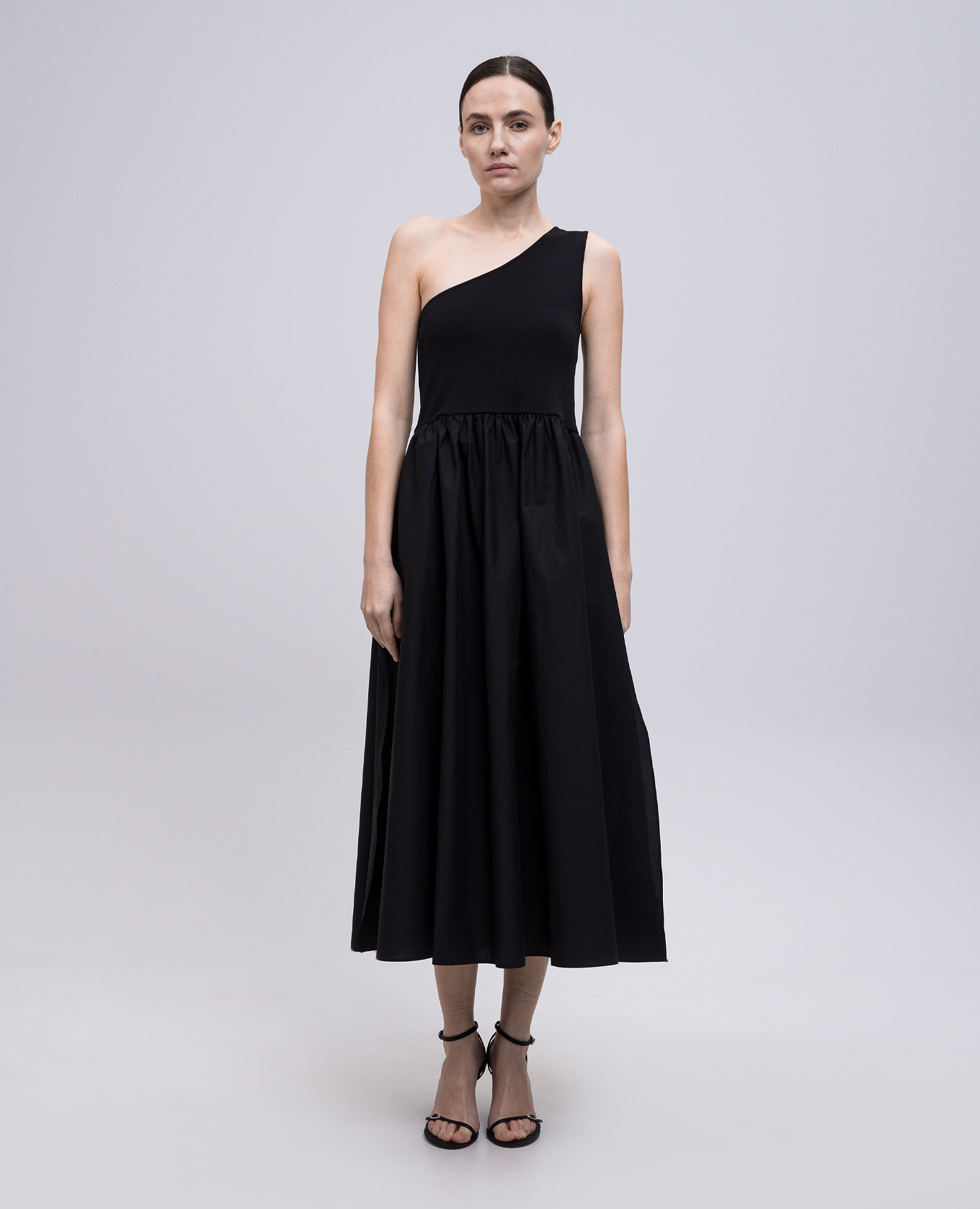

Black midi dress on the shoulder Twinset