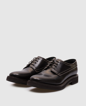 Brunello Cucinelli Brown leather loafers with monil chain MZDMTG302