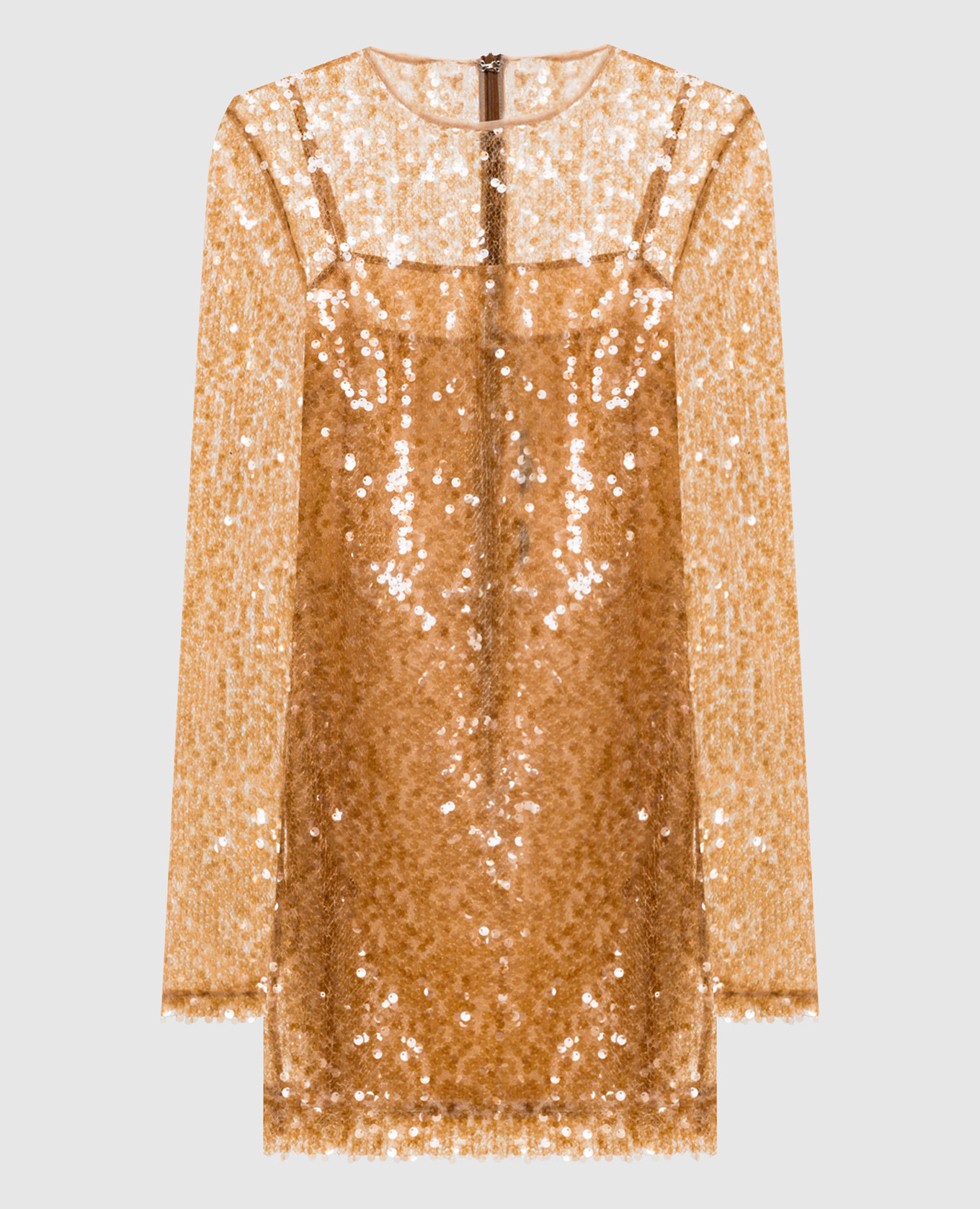 Beige sequin mini dress David Koma