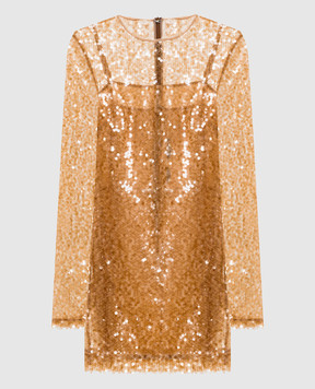 David Koma Beige sequin mini dress PF25DK107D