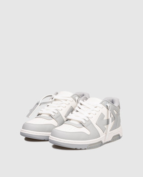 Off-White Out Of Office grey leather sneakers M189C9L007