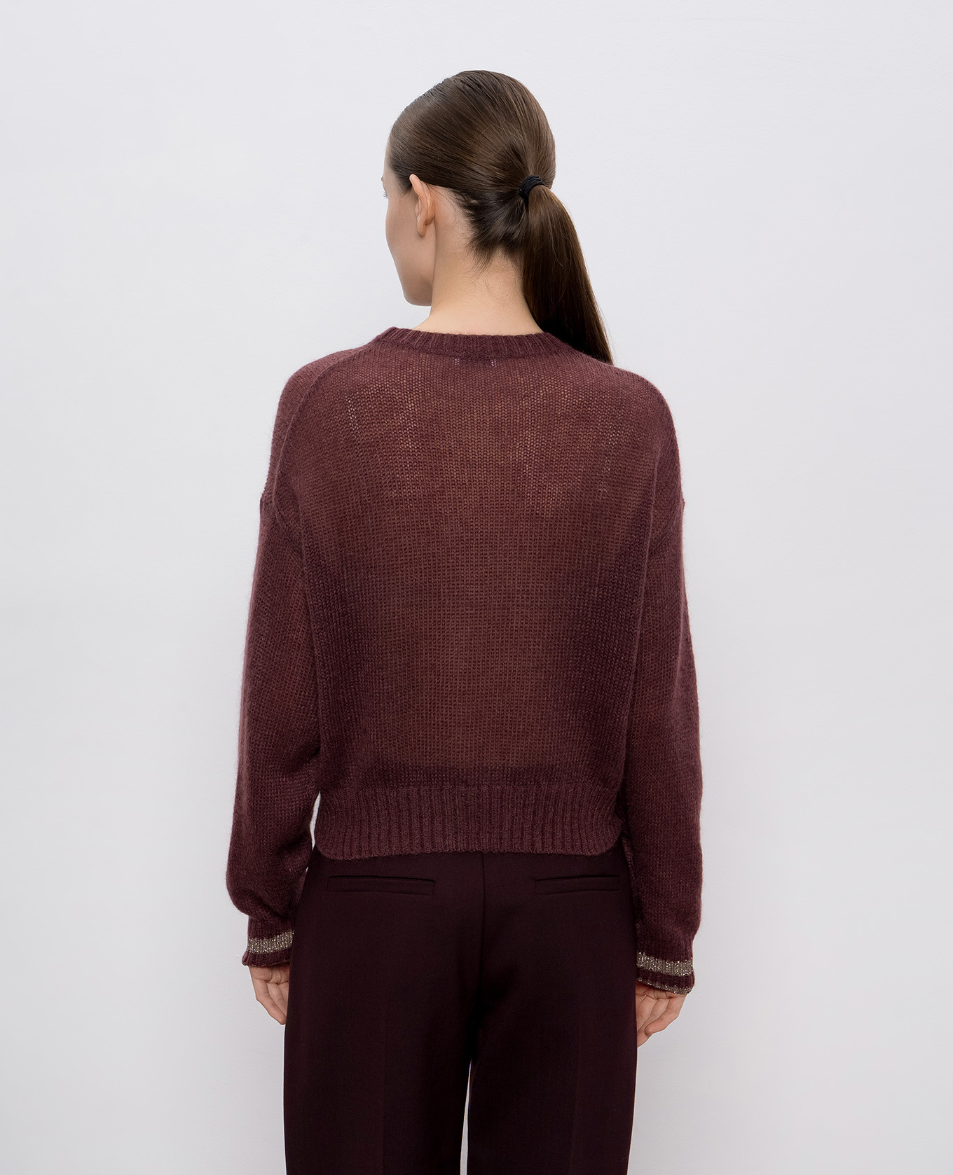 

Burgundy wool sweater with lurex Brunello Cucinelli