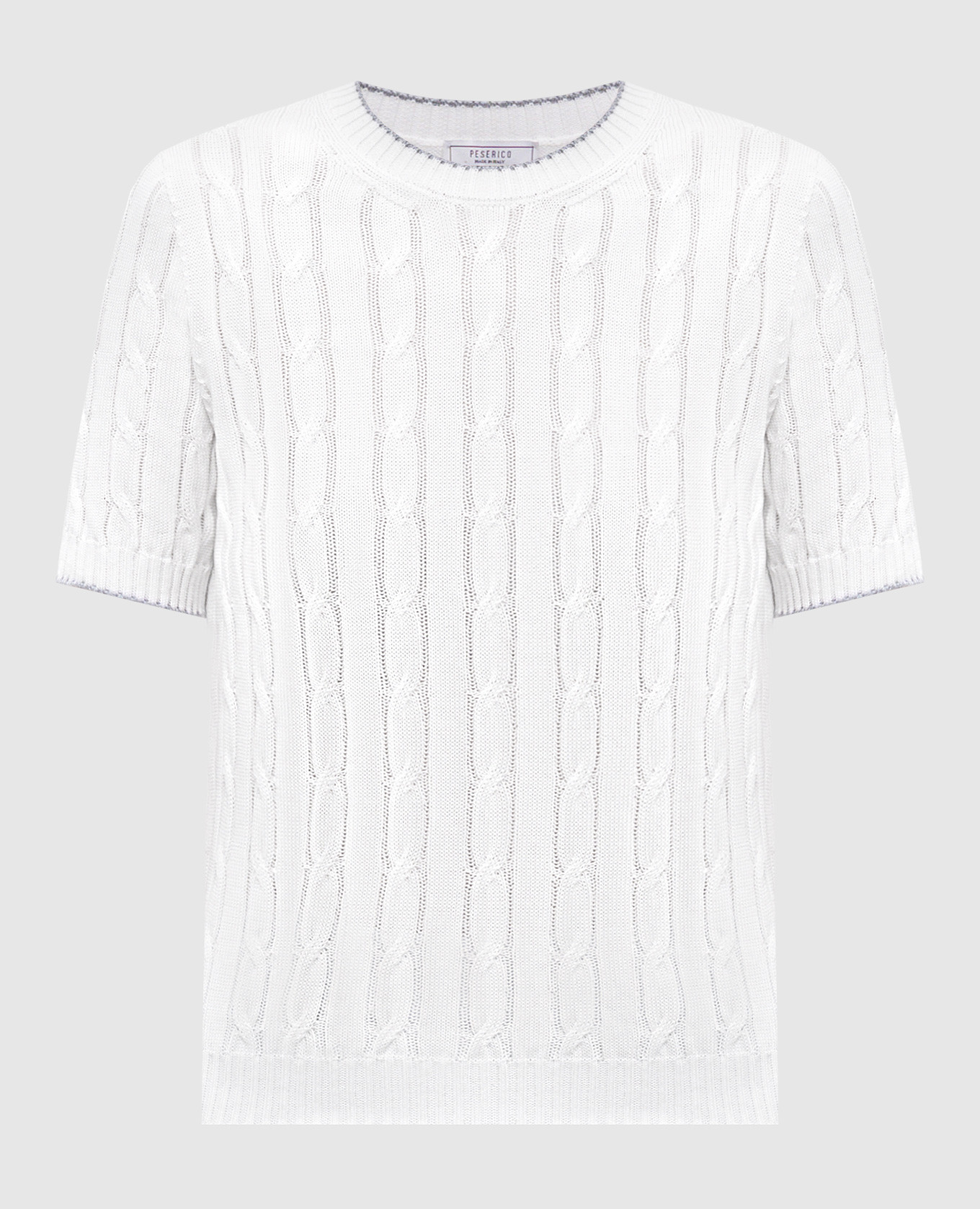 

White T-shirt with textured pattern Peserico