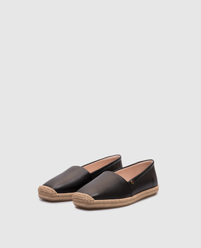 Agnona Black leather espadrilles LI0901L8262