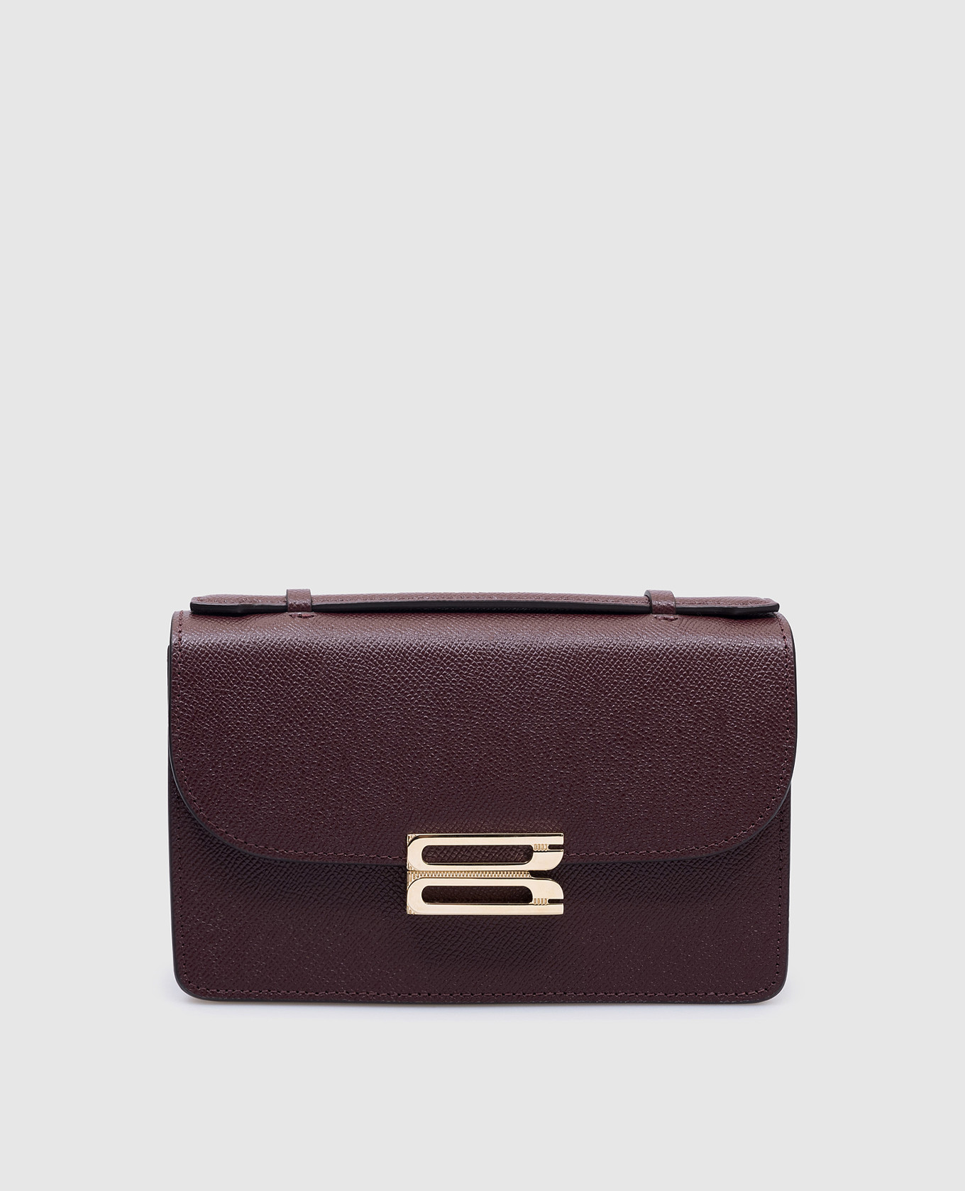 

Burgundy leather bag with logo Victoria Beckham