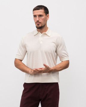 Dolce&Gabbana Beige cashmere polo shirt with inside-out effect GXZ02TJBW05
