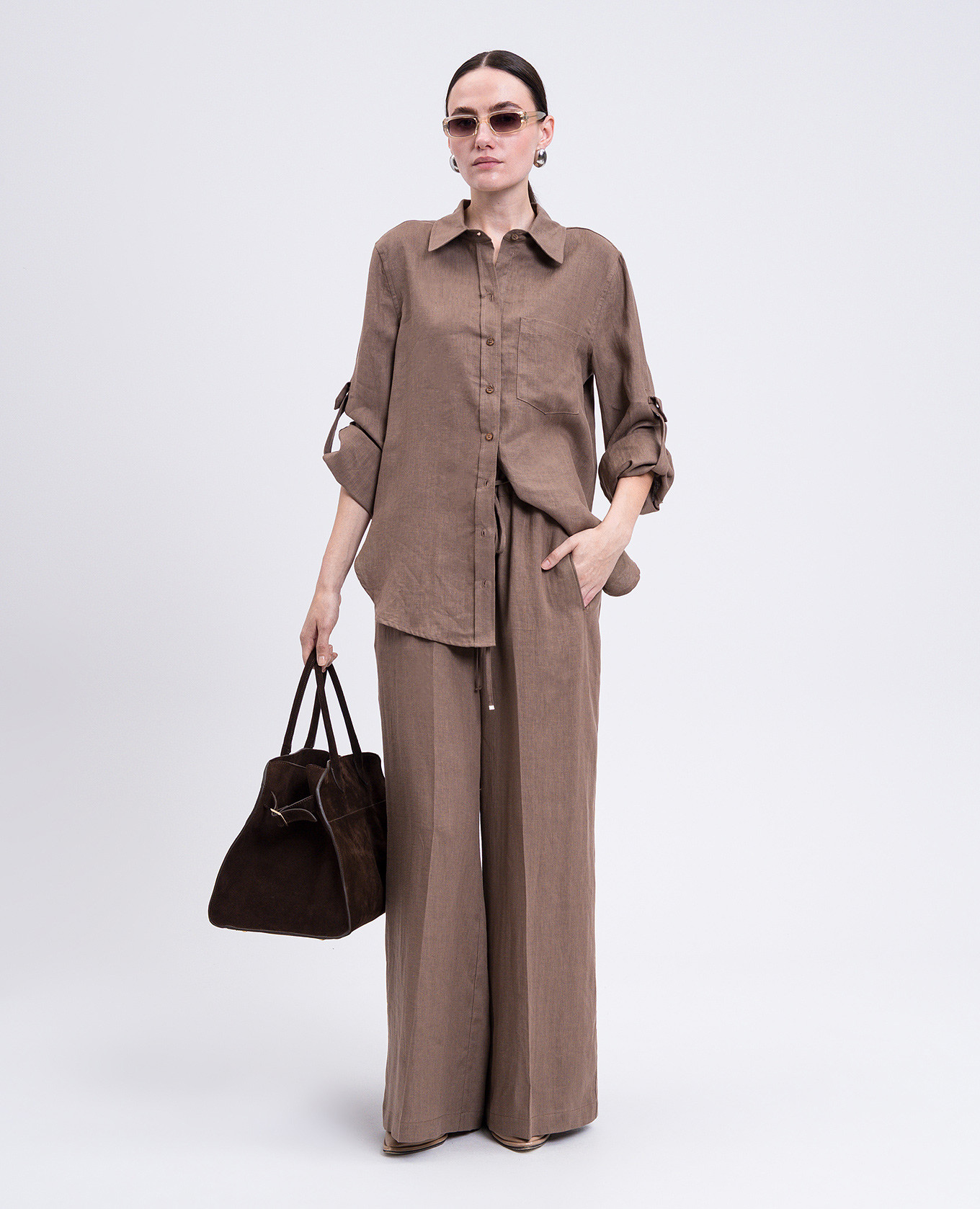 

Brown linen pants Babe Pay Pls