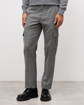 Stefano Ricci Grey wool cargo pants M1T5300181W0036T