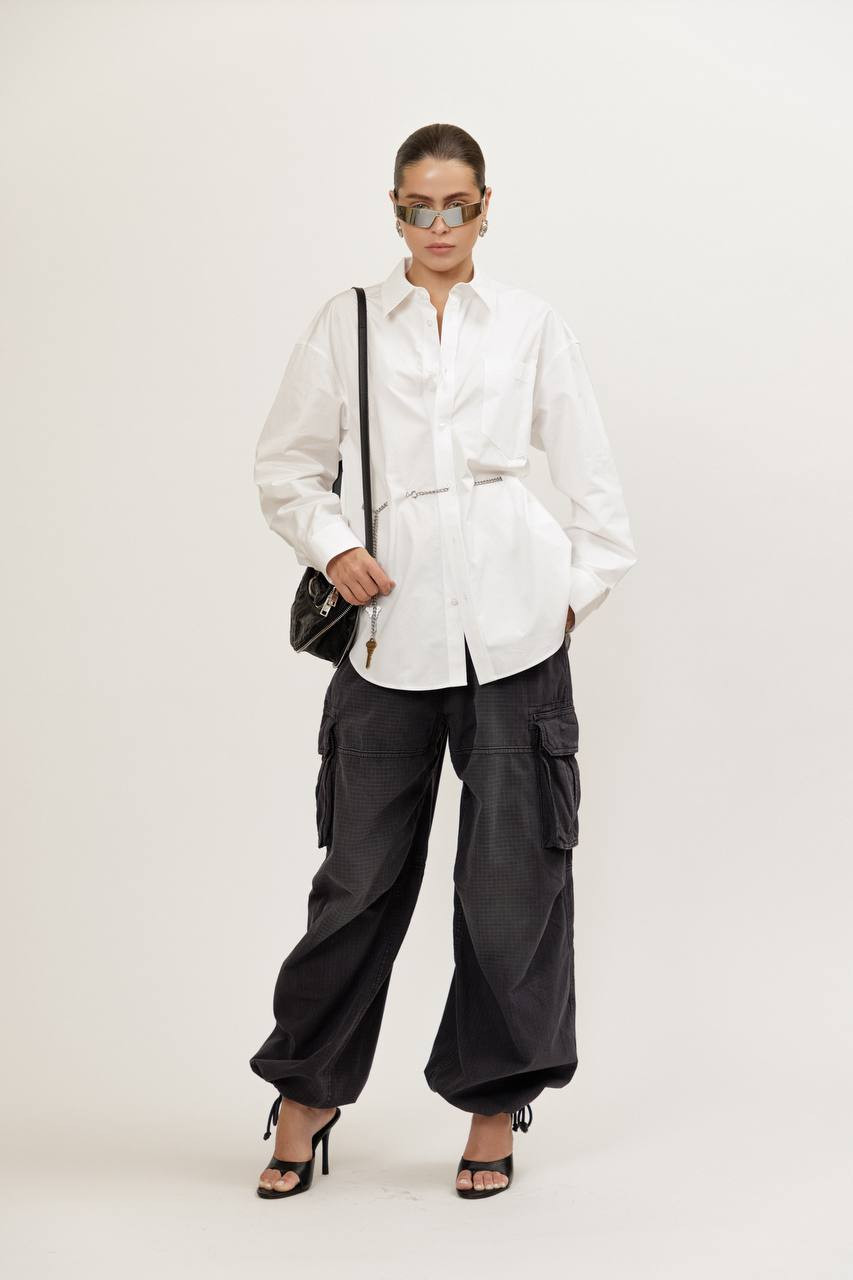White long shirt with chain Alexander Wang 6