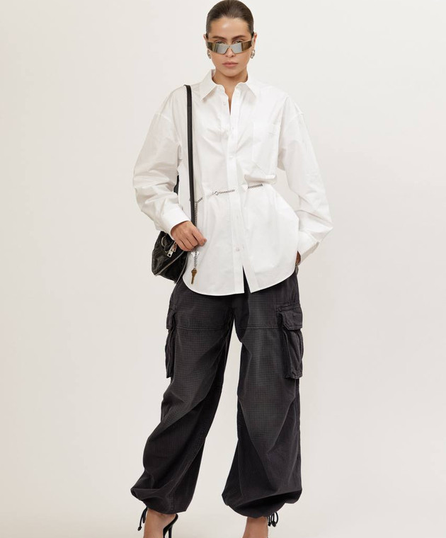 Alexander Wang White long shirt with chain 1WC3251101 shop