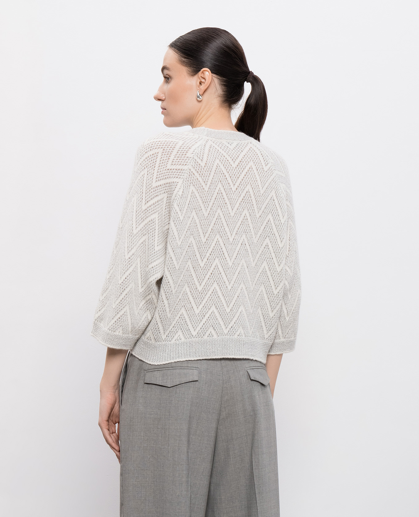 

Patterned wool sweater Peserico, White