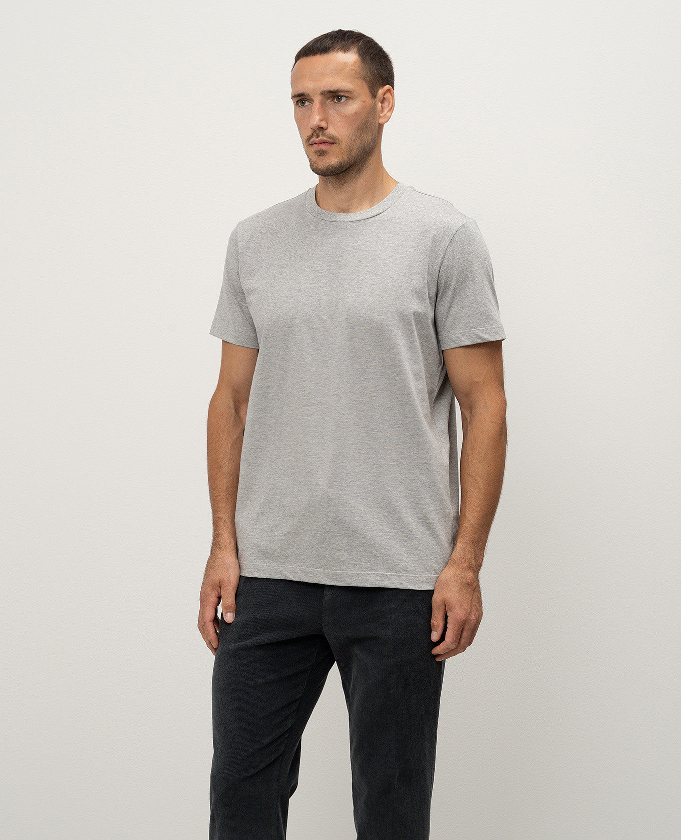 Gray t-shirt with logo print Peserico 3