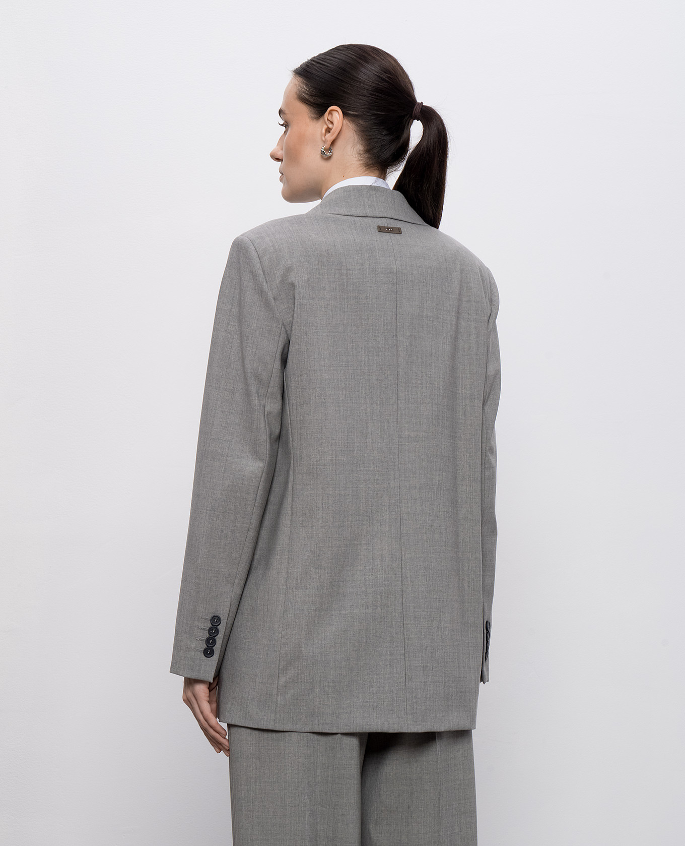 

Gray double-breasted wool jacket Peserico, Grey