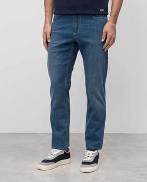 Enrico Mandelli Blue jeans with a worn effect 0MIAMI5706