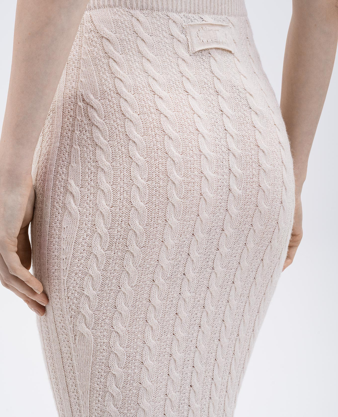 

Beige wool patterned maxi skirt Twinset