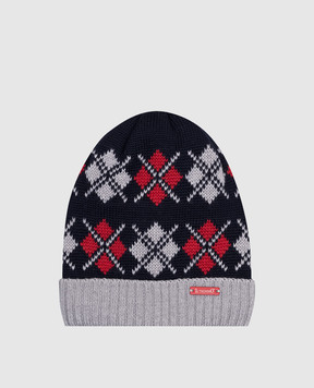 Il Trenino Children's blue hat made of wool with a pattern 4615JW