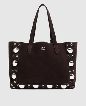 Valentino NELLCÔTE brown suede tote bag 6W0B0R79JET