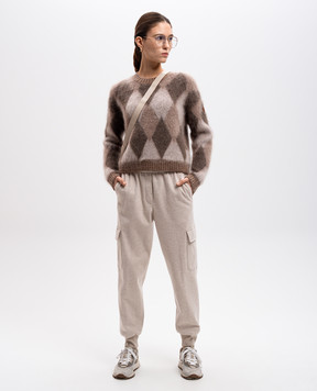 Moncler Brown sweater with wool in a geometric pattern J20939C00012M1133