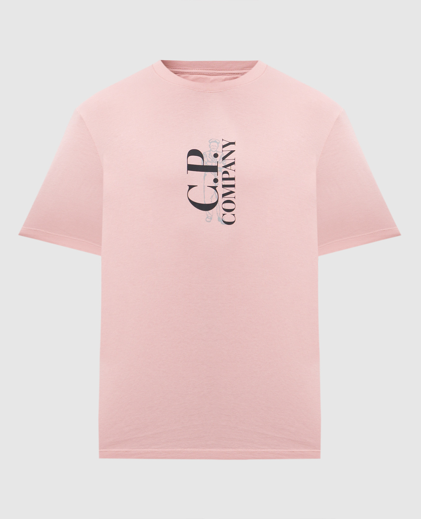 

Pink T-shirt with logo print C.P. Company