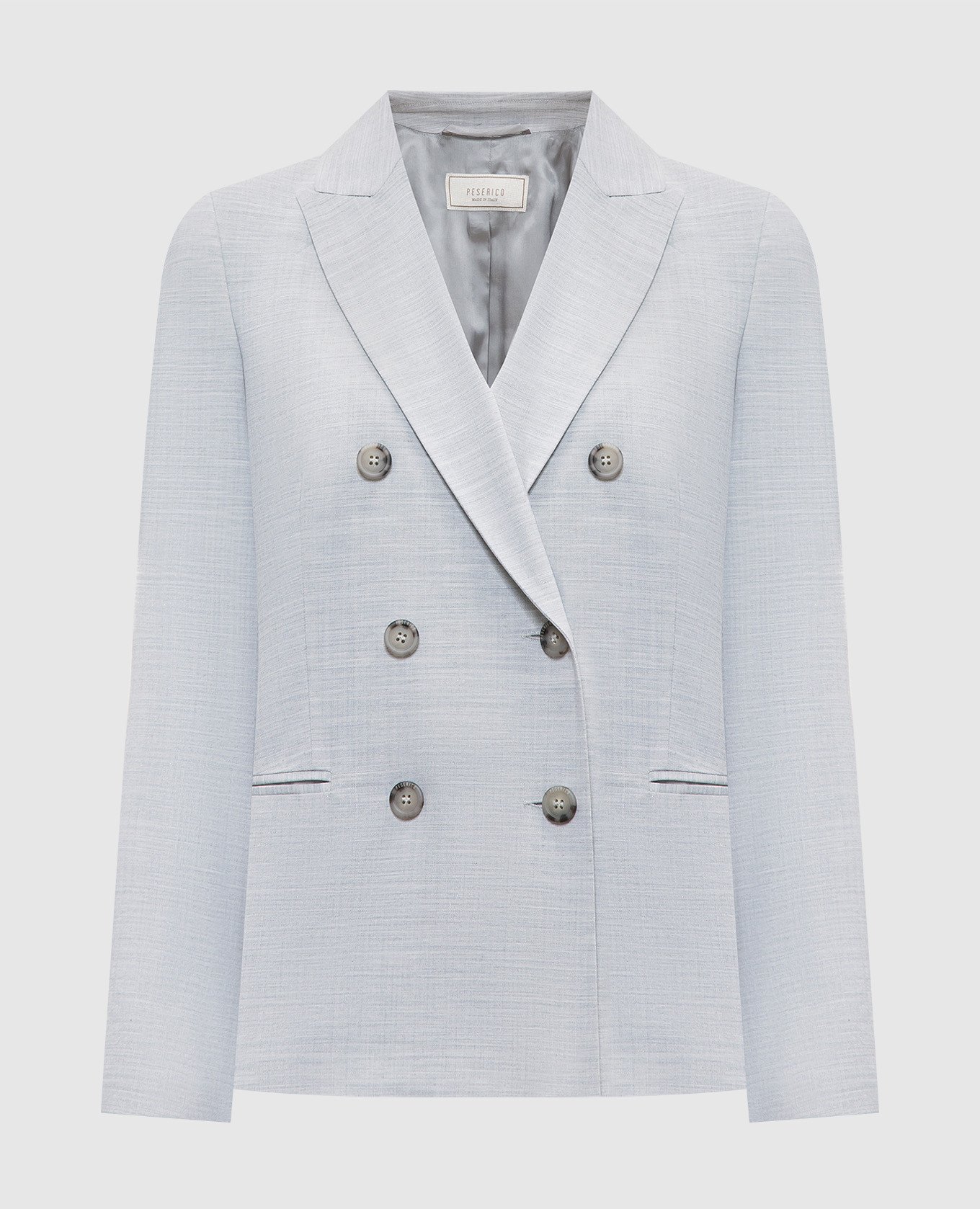 

Gray double-breasted jacket with wool and lurex Peserico, Grey