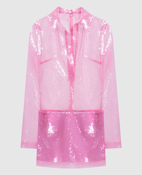 David Koma Pink sequin mini dress SS25DK04D