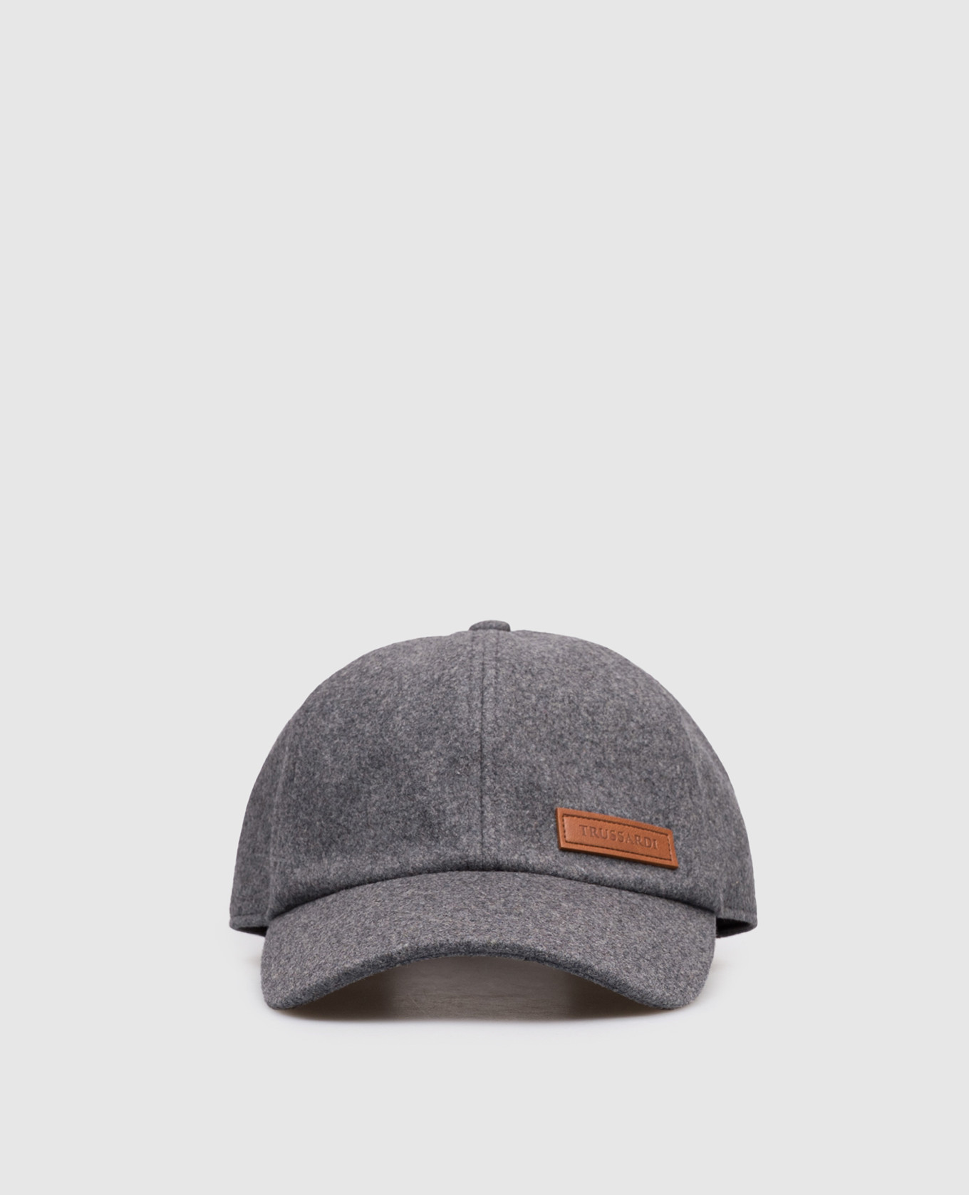 

Grey wool cap with logo Trussardi