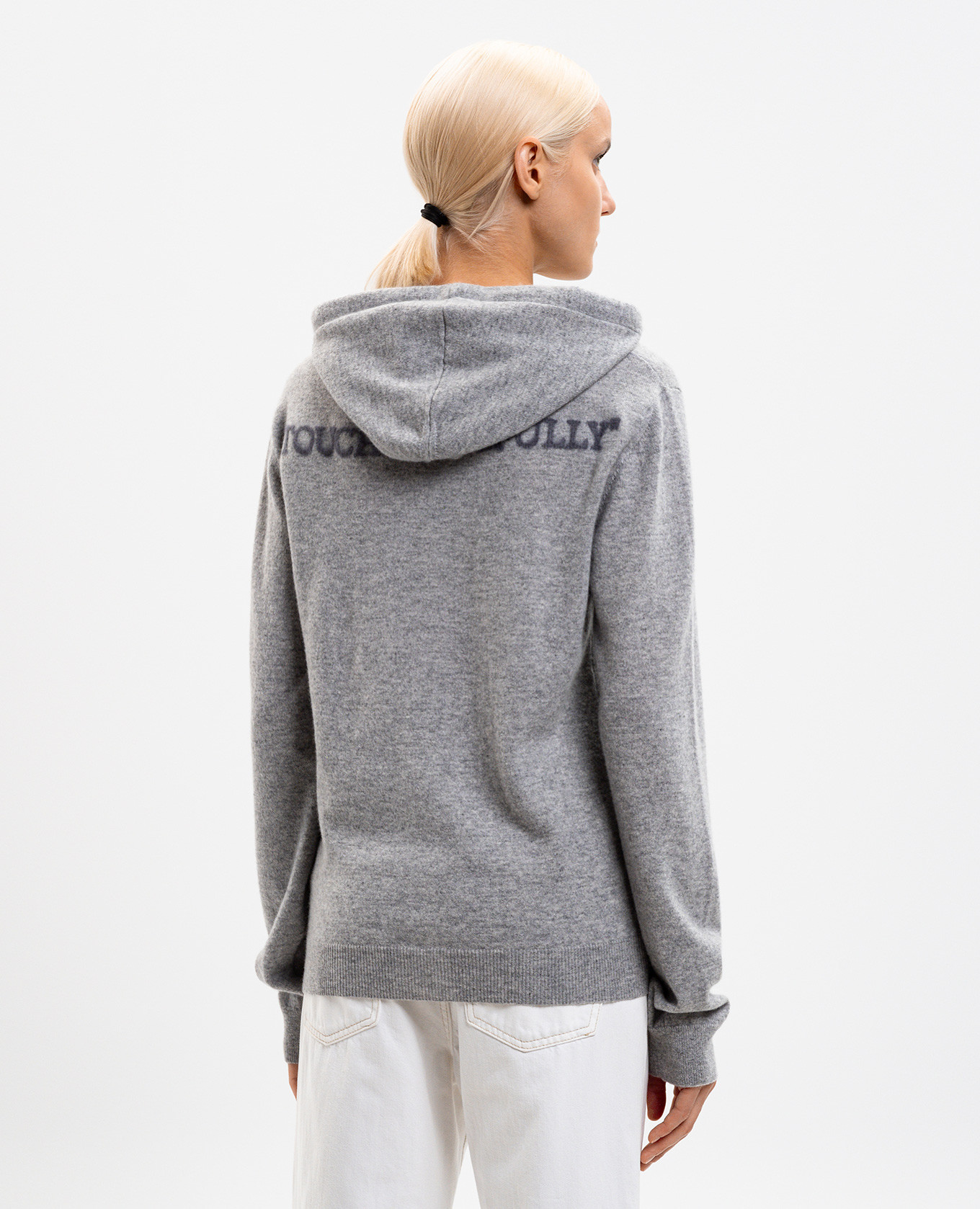 Grey cashmere hoodie with logo Off-White 4