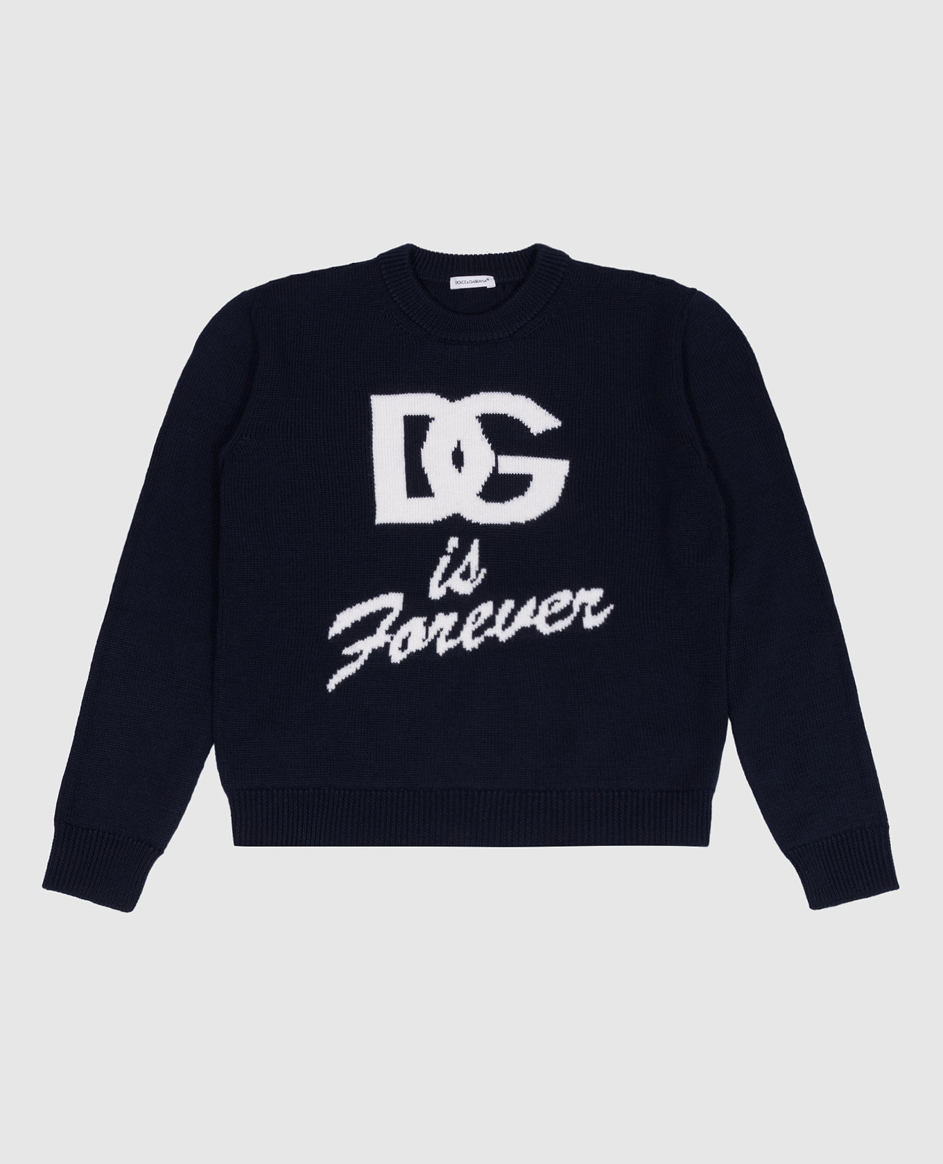 

Baby blue wool sweater with logo pattern Dolce&Gabbana