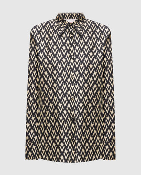 Valentino Black TOUTE LA V silk blouse 6B3AB78390R