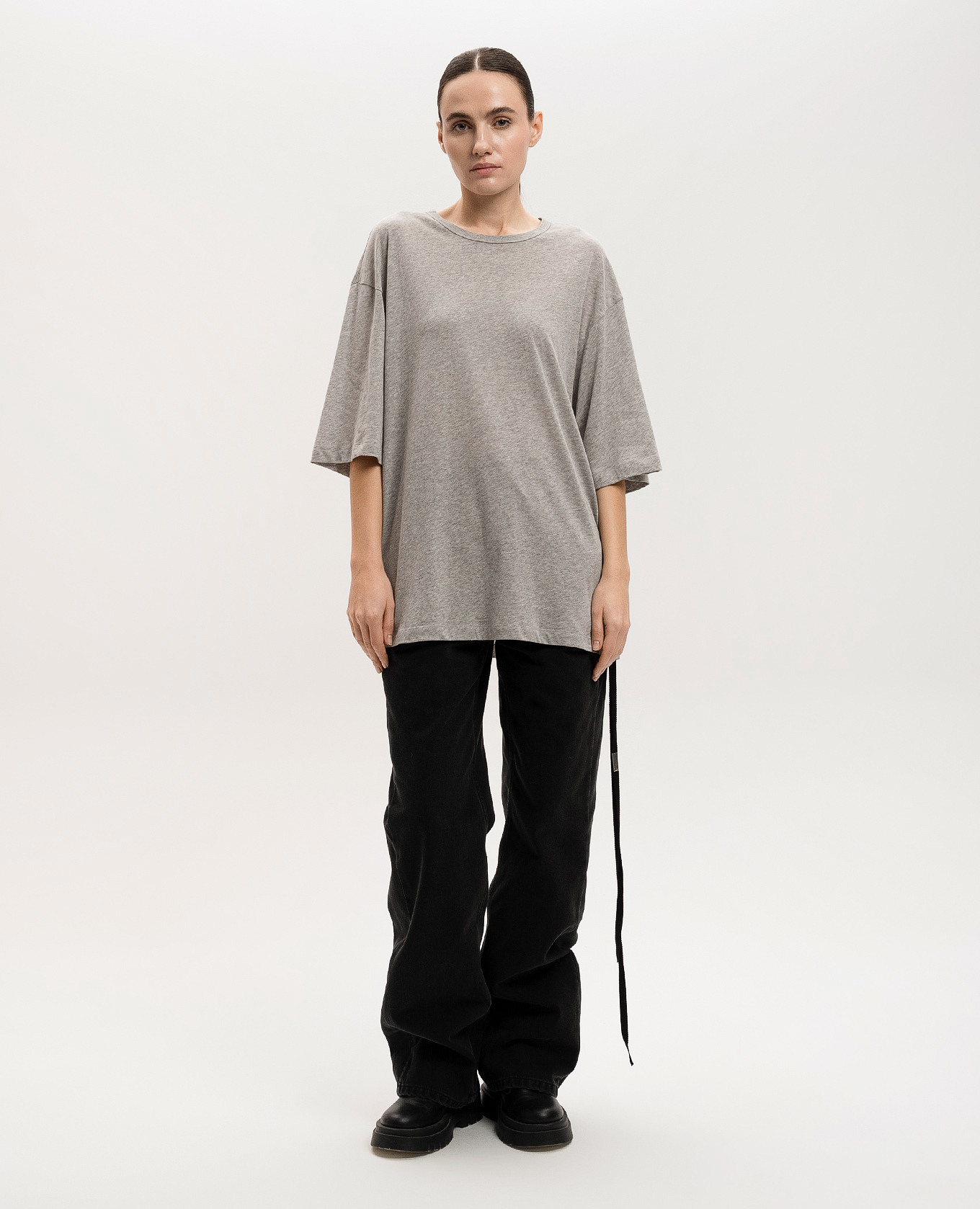 

Aga grey melange t-shirt with Sunset Bleeding print Ann Demeulemeester