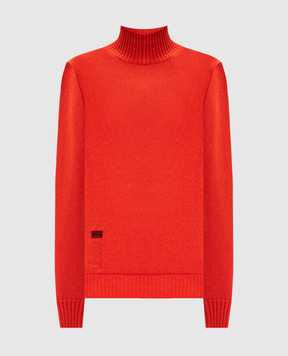 Agnona Red cashmere sweater with metallic logo K2020684K080F