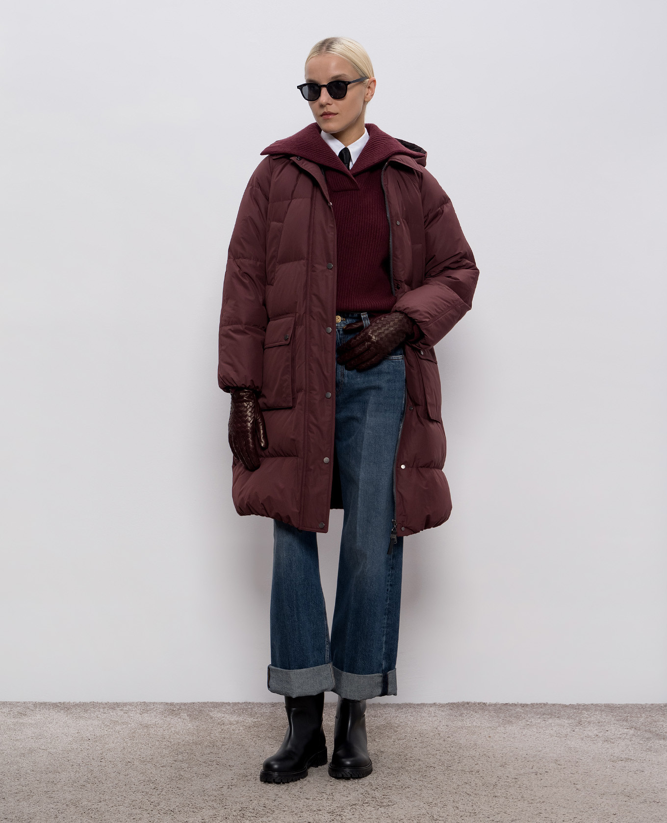 

Burgundy down jacket Brunello Cucinelli