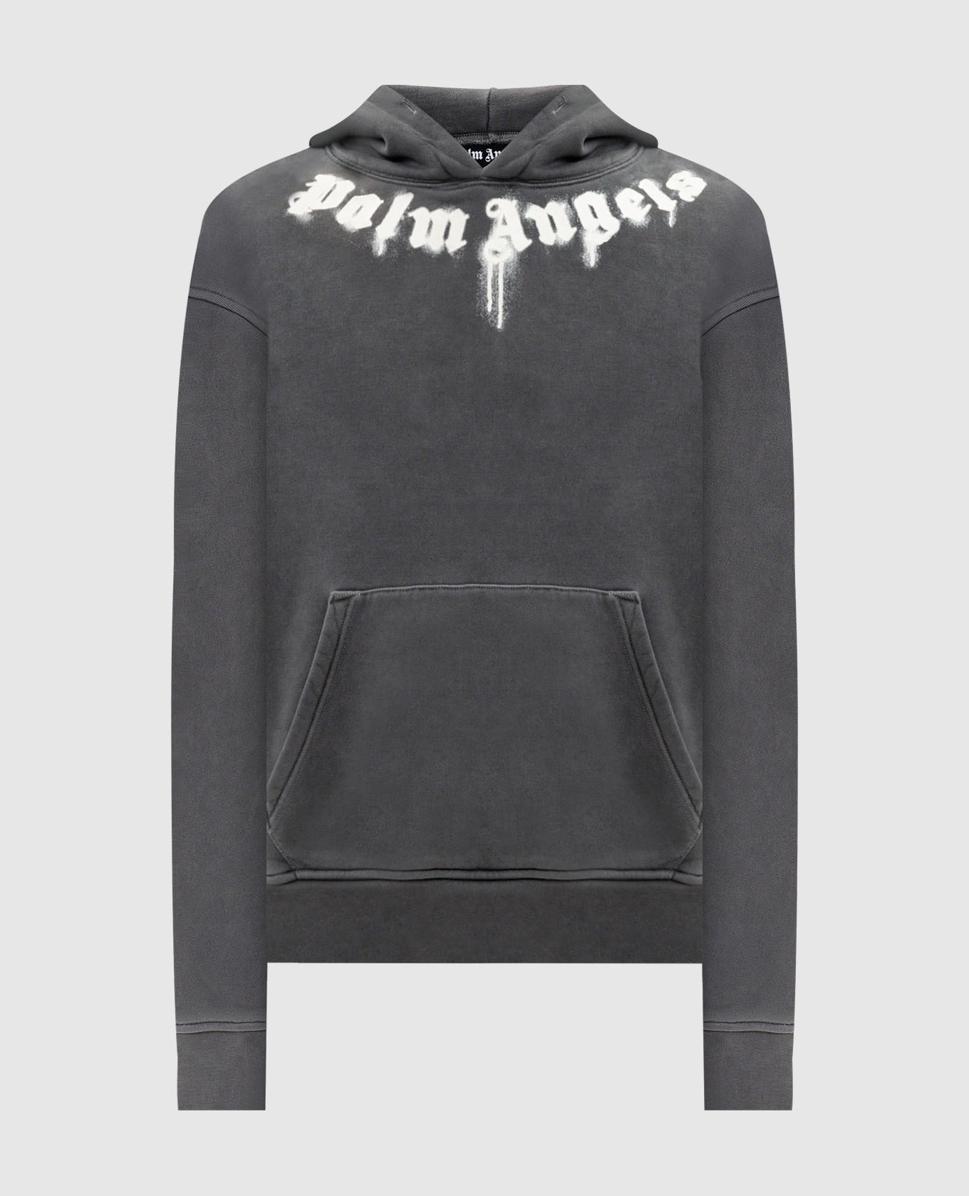 

Grey insulated hoodie with logo print Palm Angels, Black