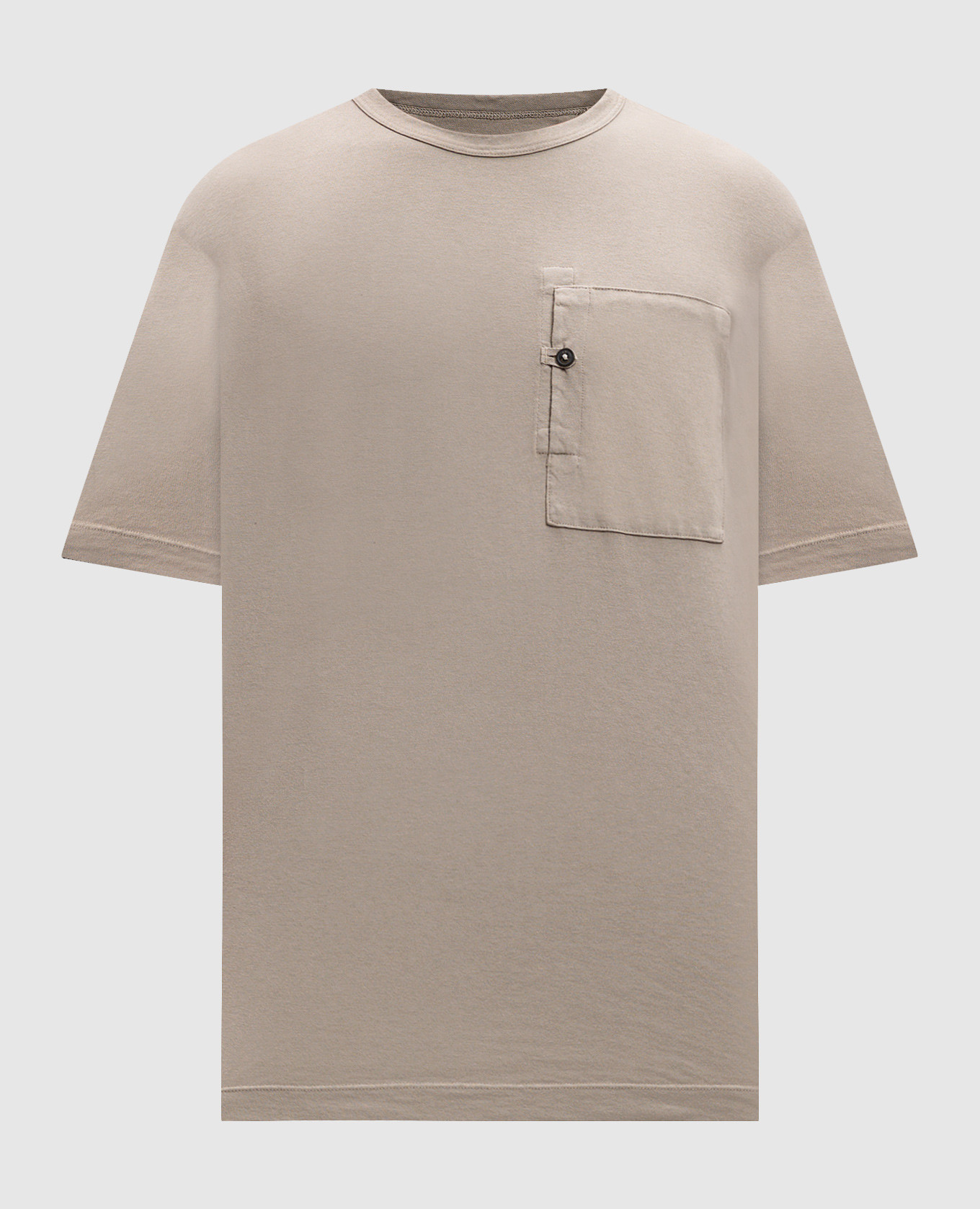 Khaki T-shirt with embroidered logo C.P. Company