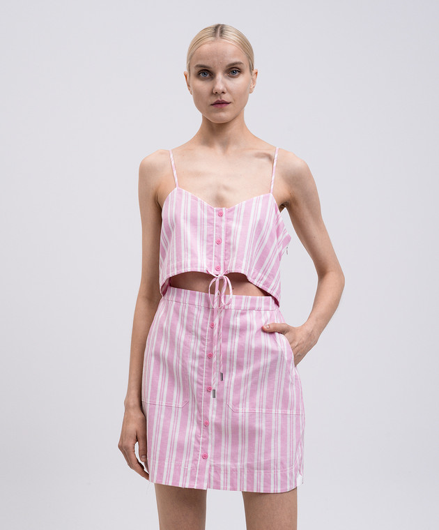 Simkhai - Pink striped linen mini dress 3251101Y - shop with Denmark  delivery at Symbol