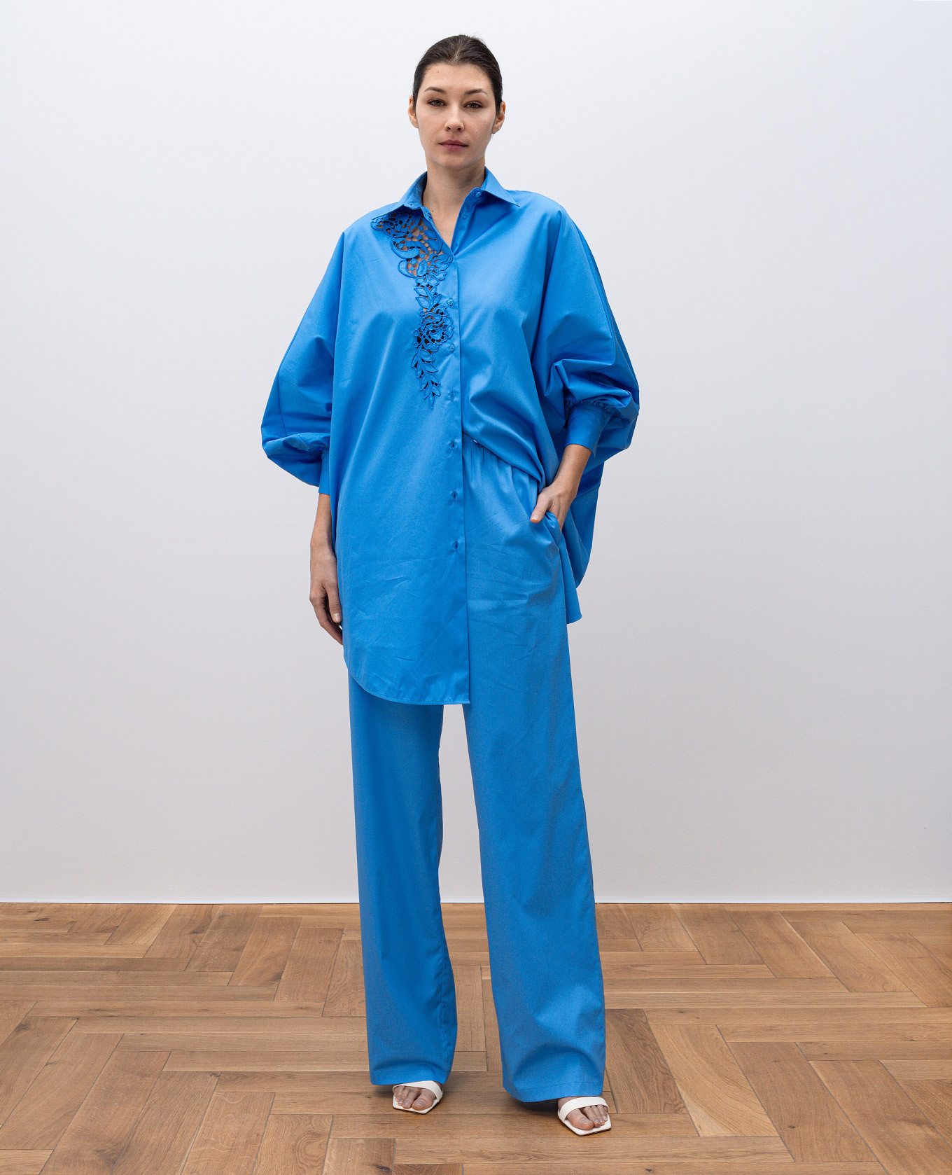 

Blue shirt with Richelieu embroidery Ermanno Scervino