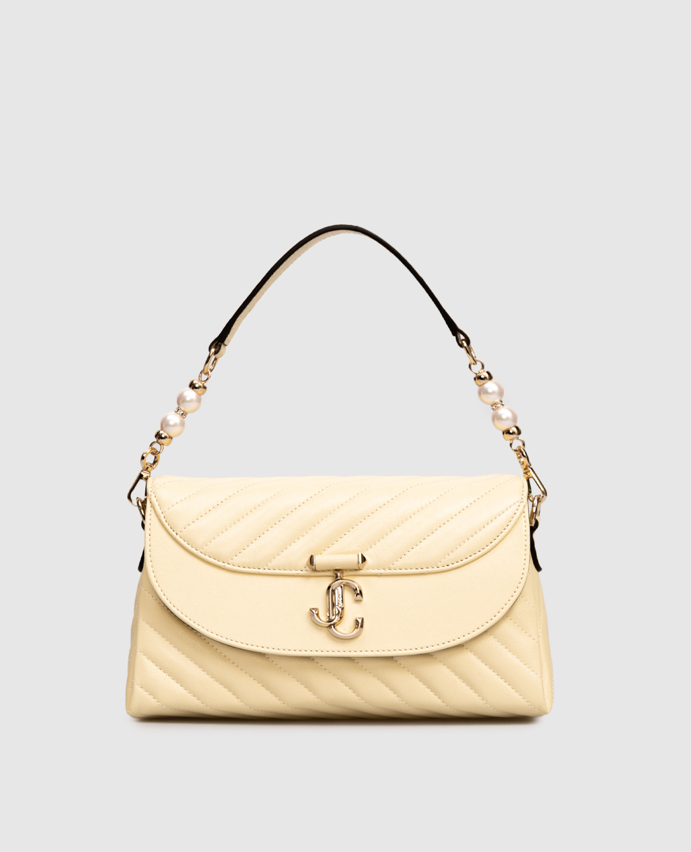 

Yellow leather quilted bag with pearls Jimmy Choo