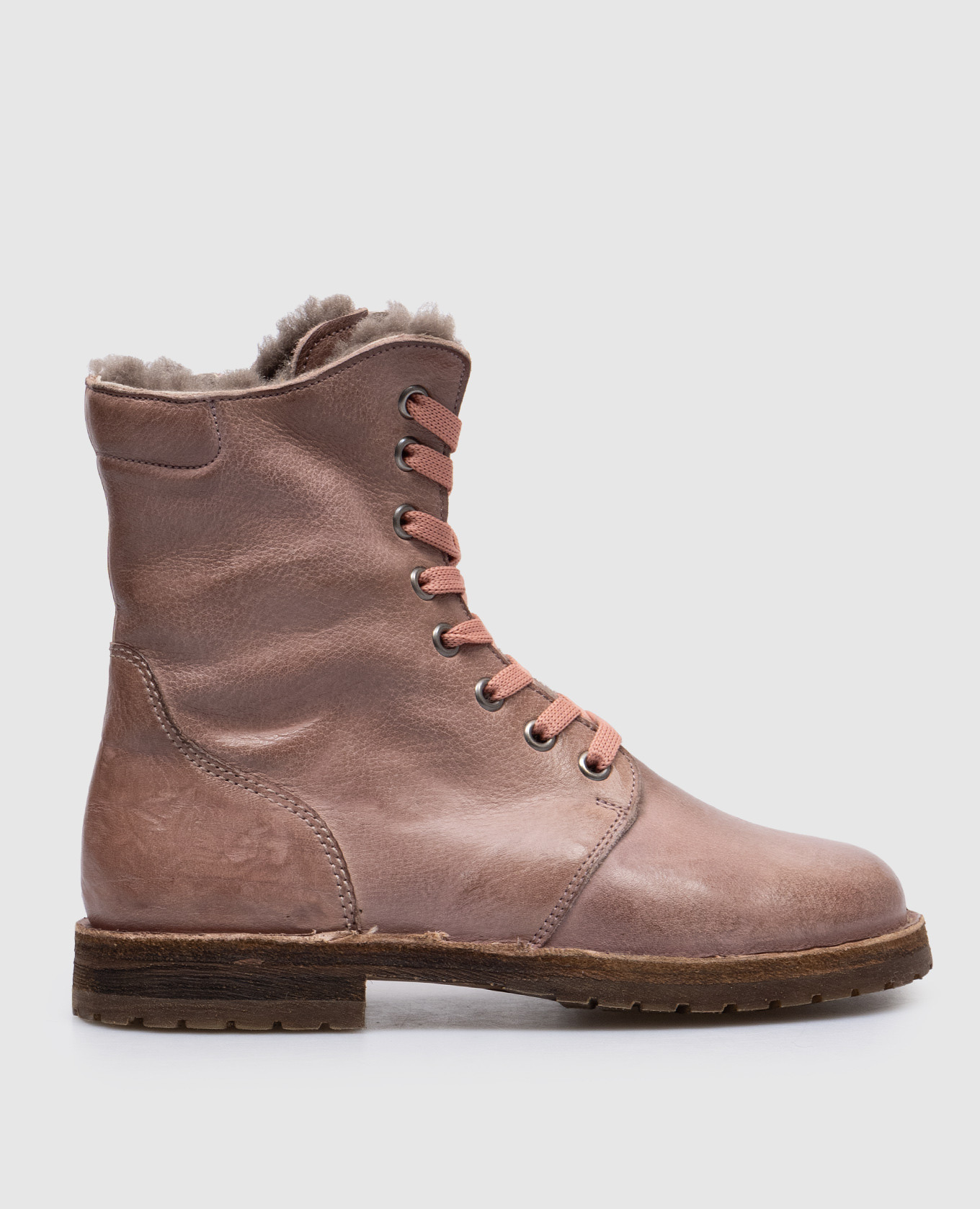 

Children's pink leather boots on fur with a worn effect Zecchino D'oro