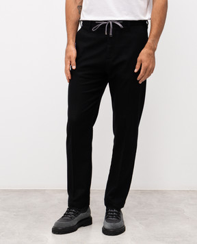 Cashmere&Whiskey Black wool and cashmere pants 02670R0497