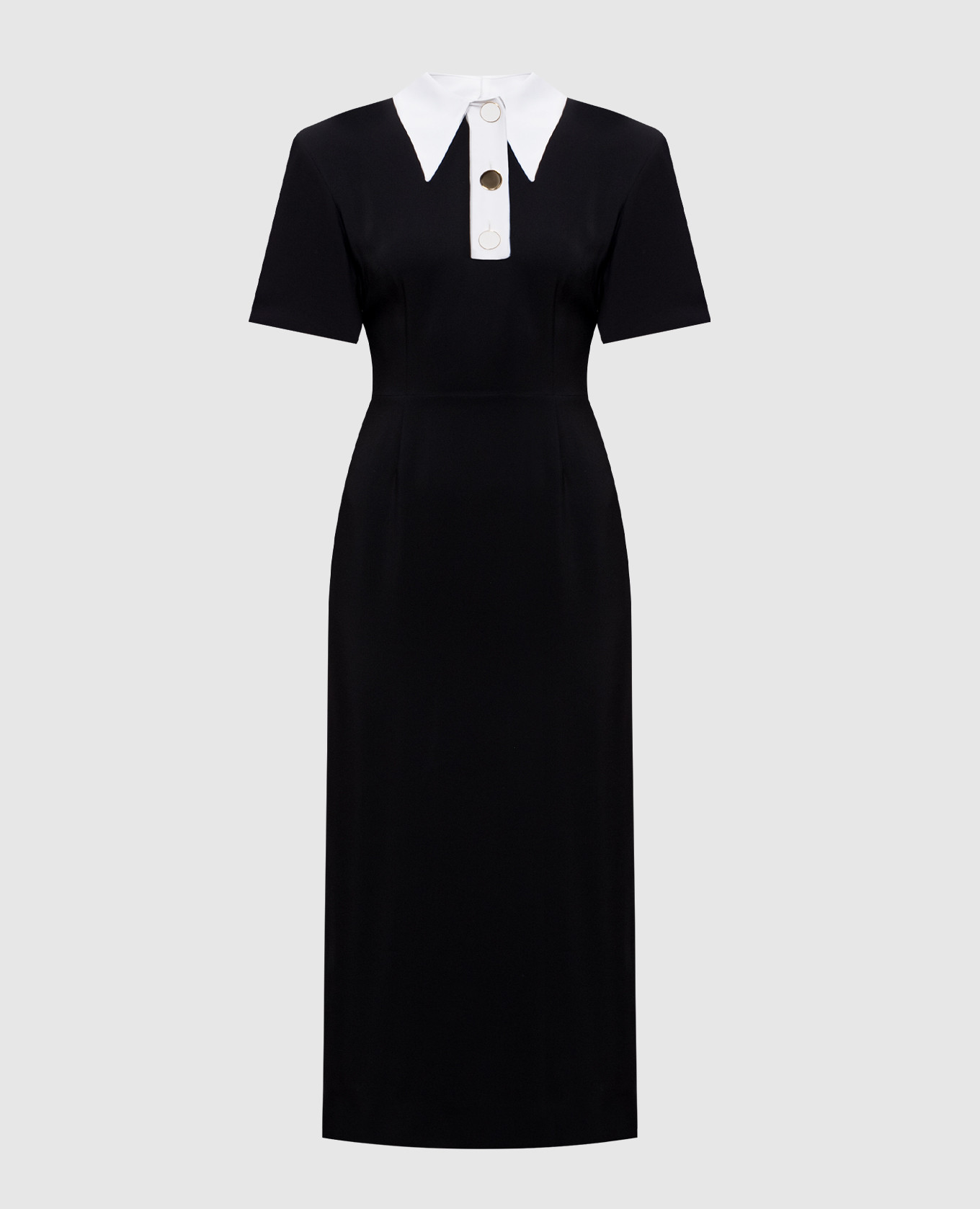 

Black midi dress with contrast collar Rowen Rose