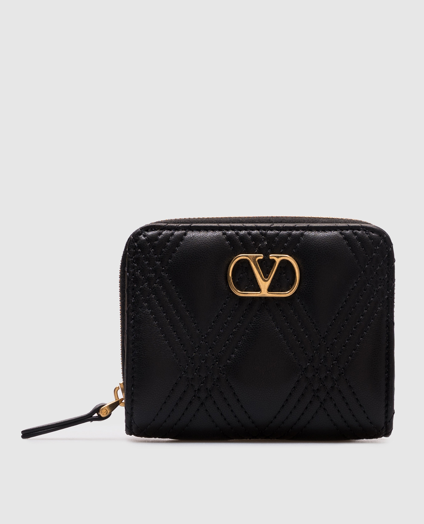 

Black leather wallet QUILTIE Valentino