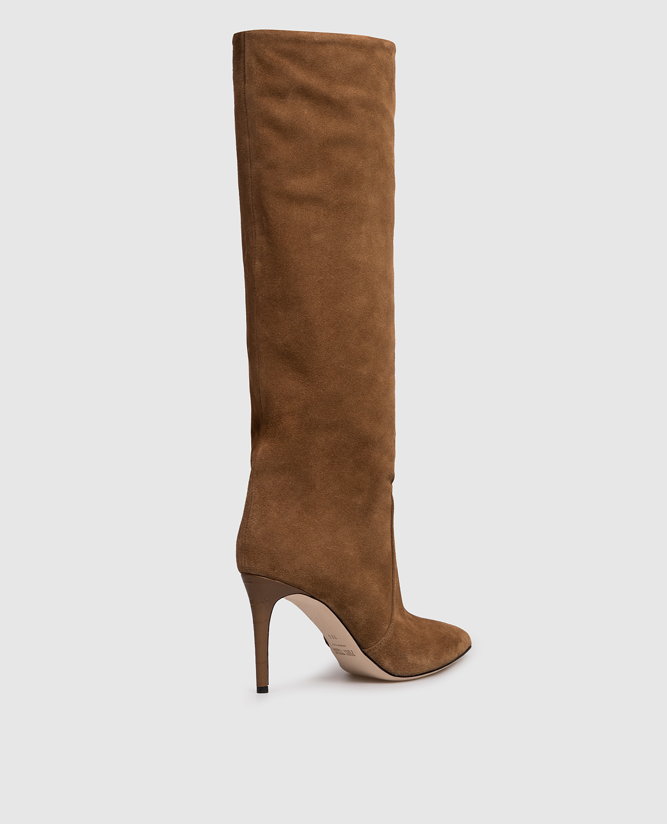 

Khaki Suede Stiletto Boots Paris Texas