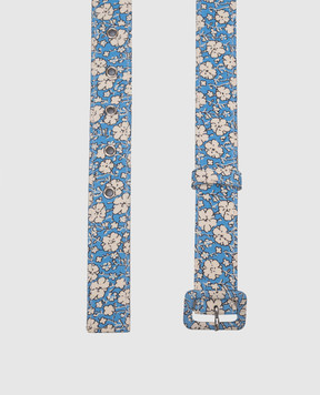 Ermanno Scervino Blue belt with floral print D463T405OYQ