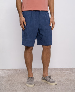 Brunello Cucinelli Blue linen shorts MH248U0065