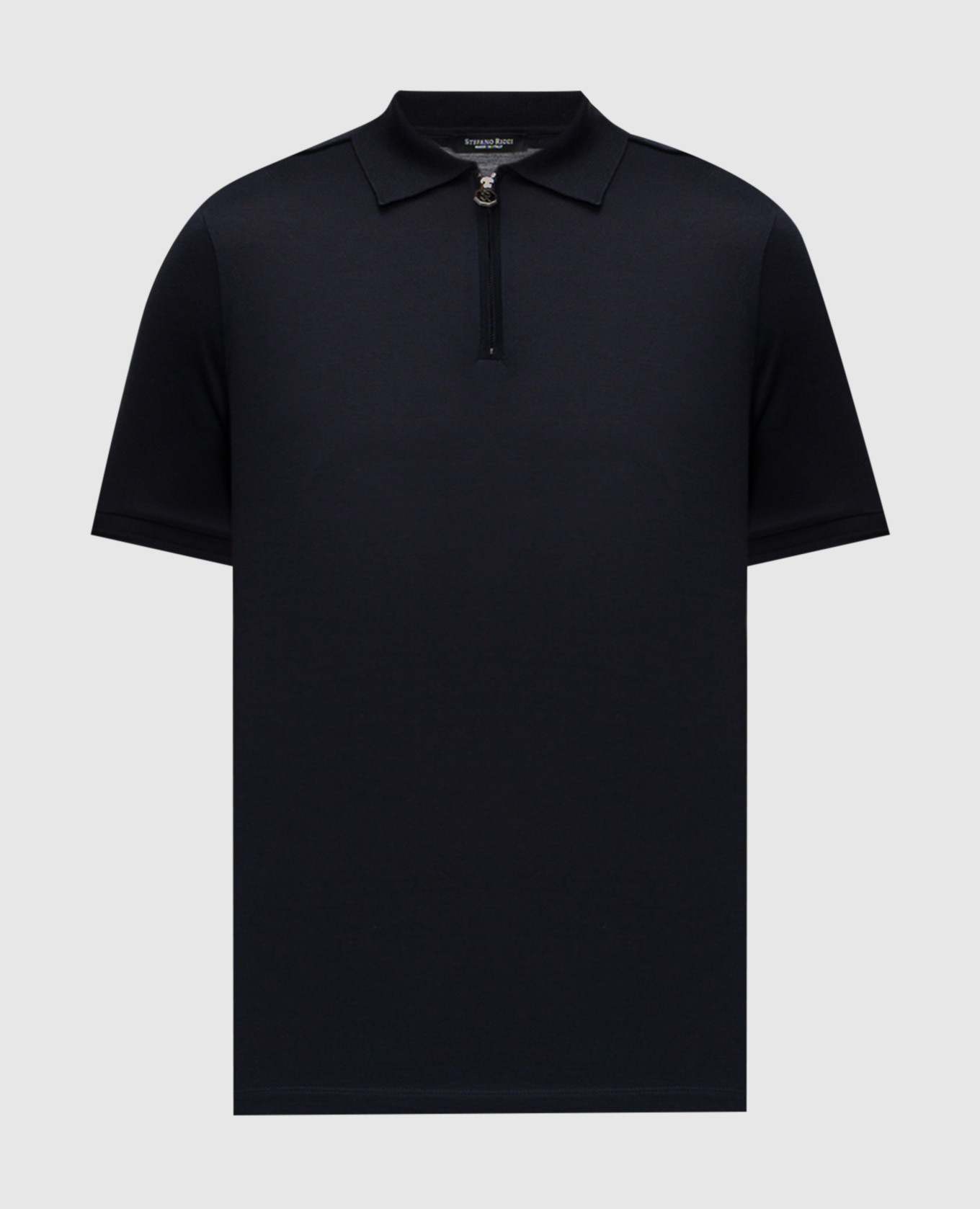 

Blue silk polo with logo Stefano Ricci