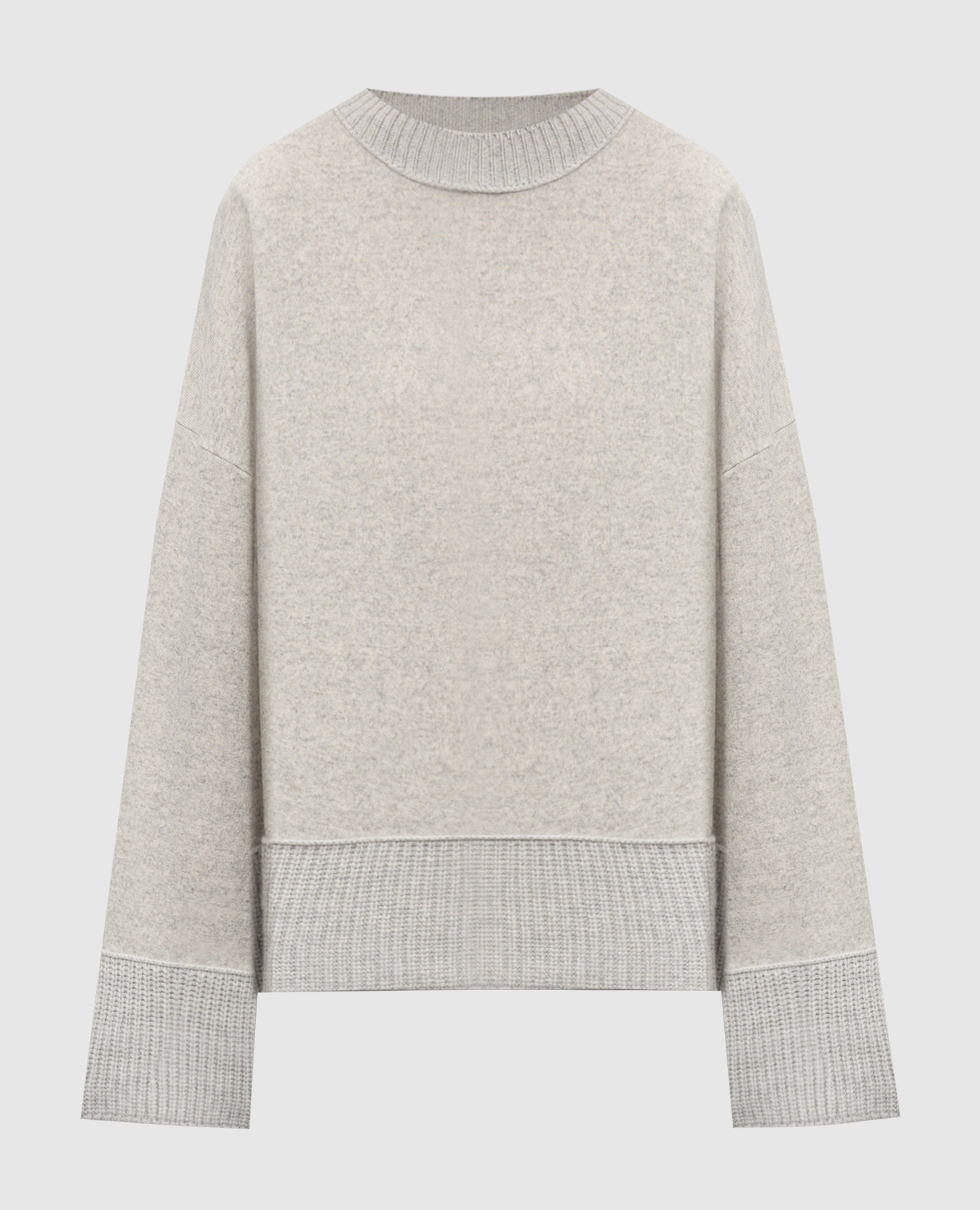 

Gray melange cashmere and wool sweater with metallic logo Dondup, Серый