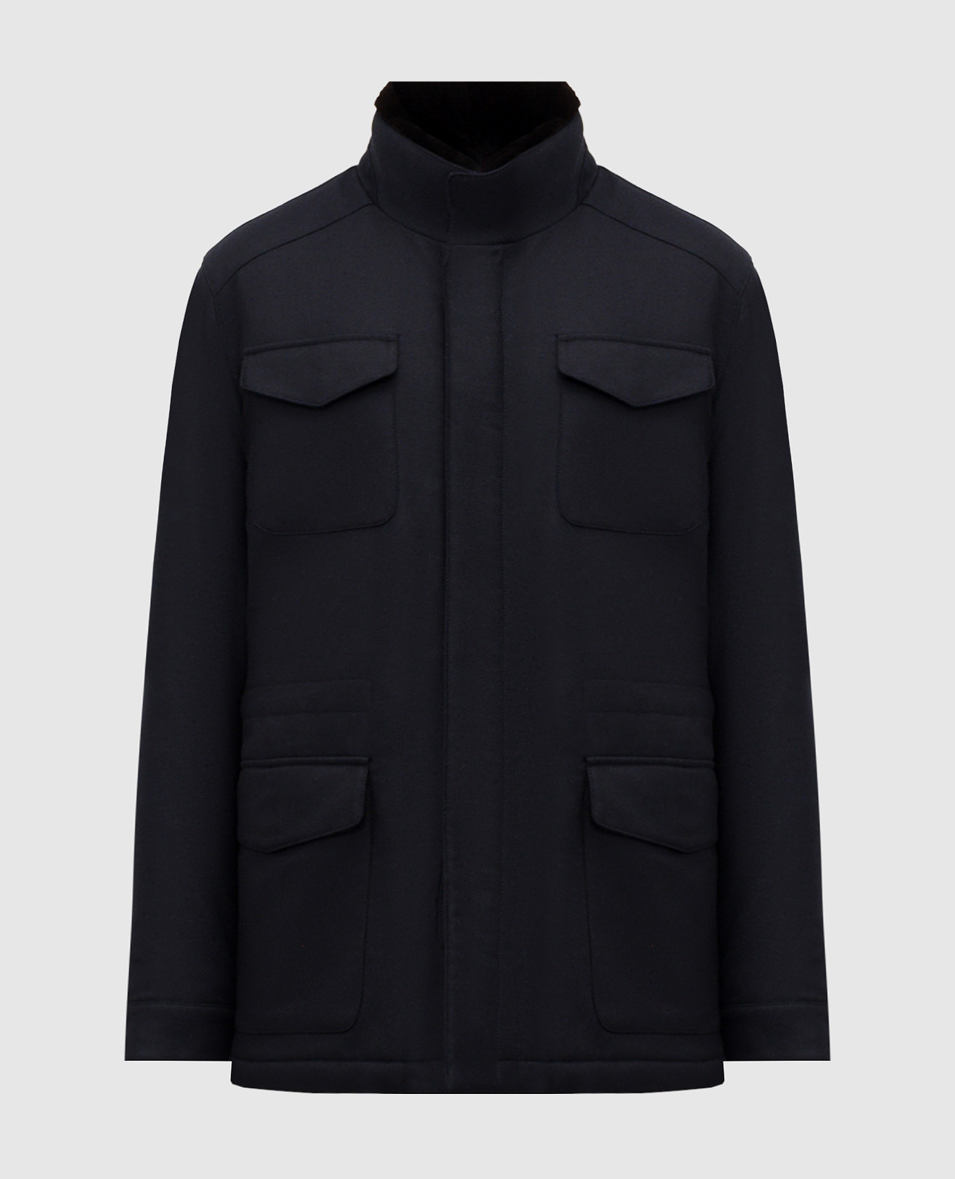 

Blue cashmere and wool jacket Enrico Mandelli