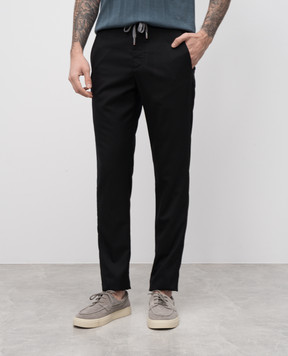 Marco Pescarolo Black wool and silk pants CARACCIOLO5122