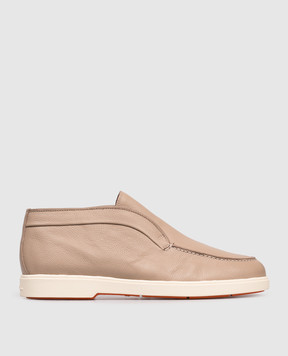 Santoni Beige leather deserts with logo WUYA71820TISHWKA