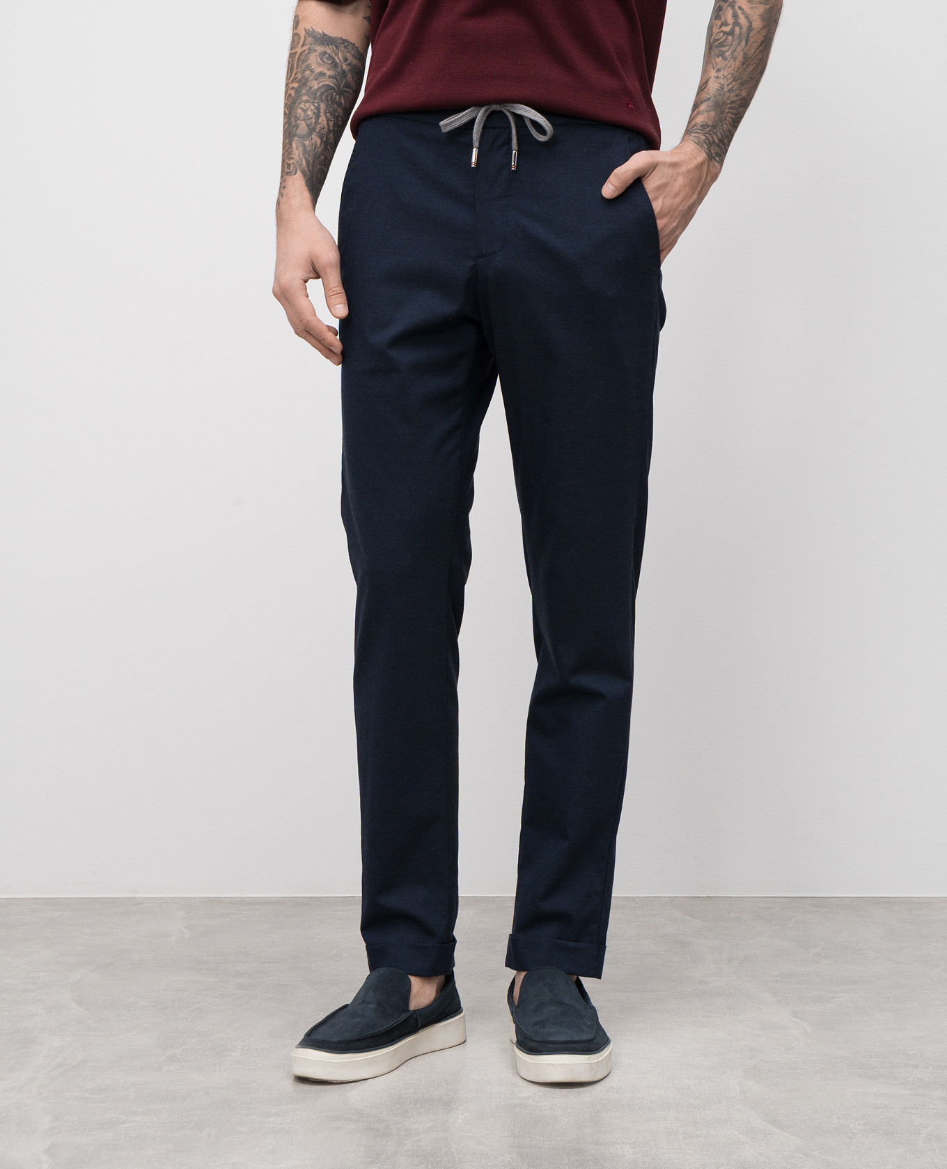 

Blue cashmere and silk pants Marco Pescarolo